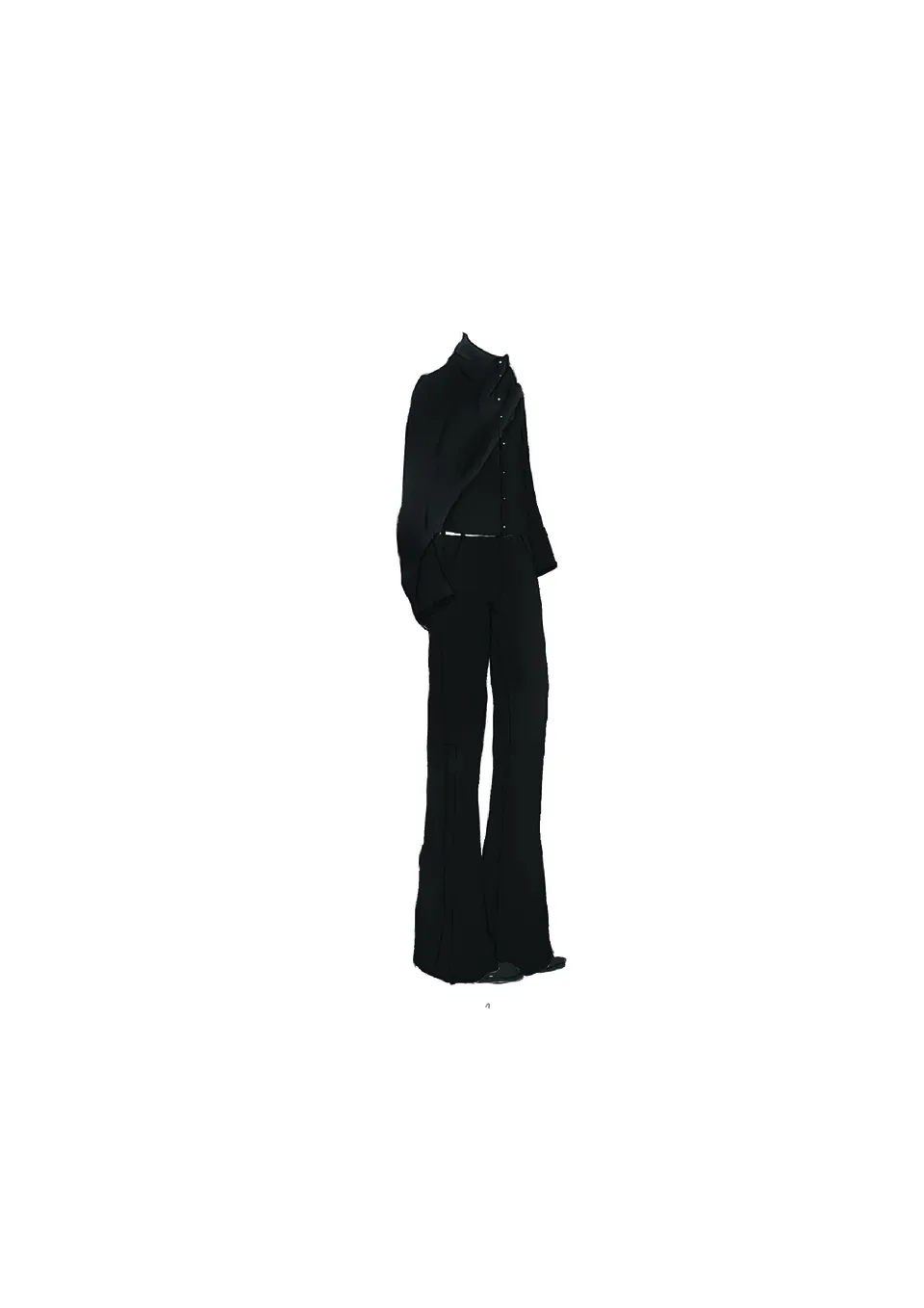 Sonder Look 1: monochrome oversized silhouette with asymmetric cuts