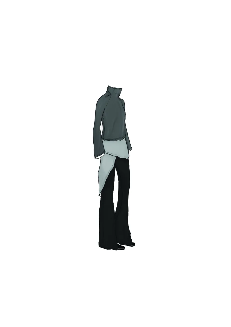 Sonder Look 8: oversized silhouette with contrasting black and white elements