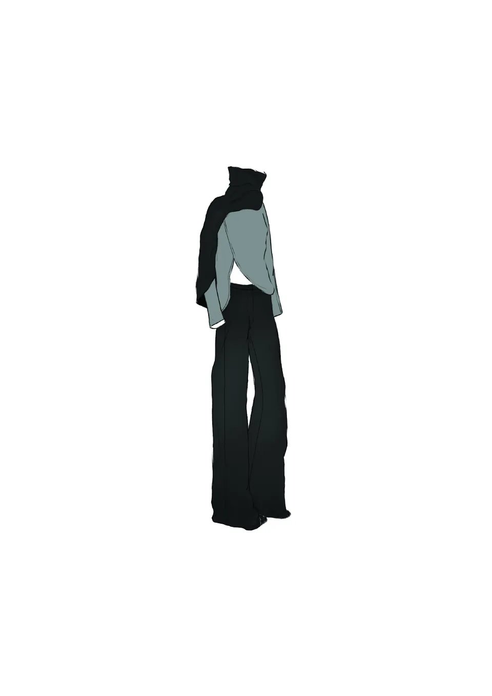 Sonder Look 9: asymmetric monochrome tailoring