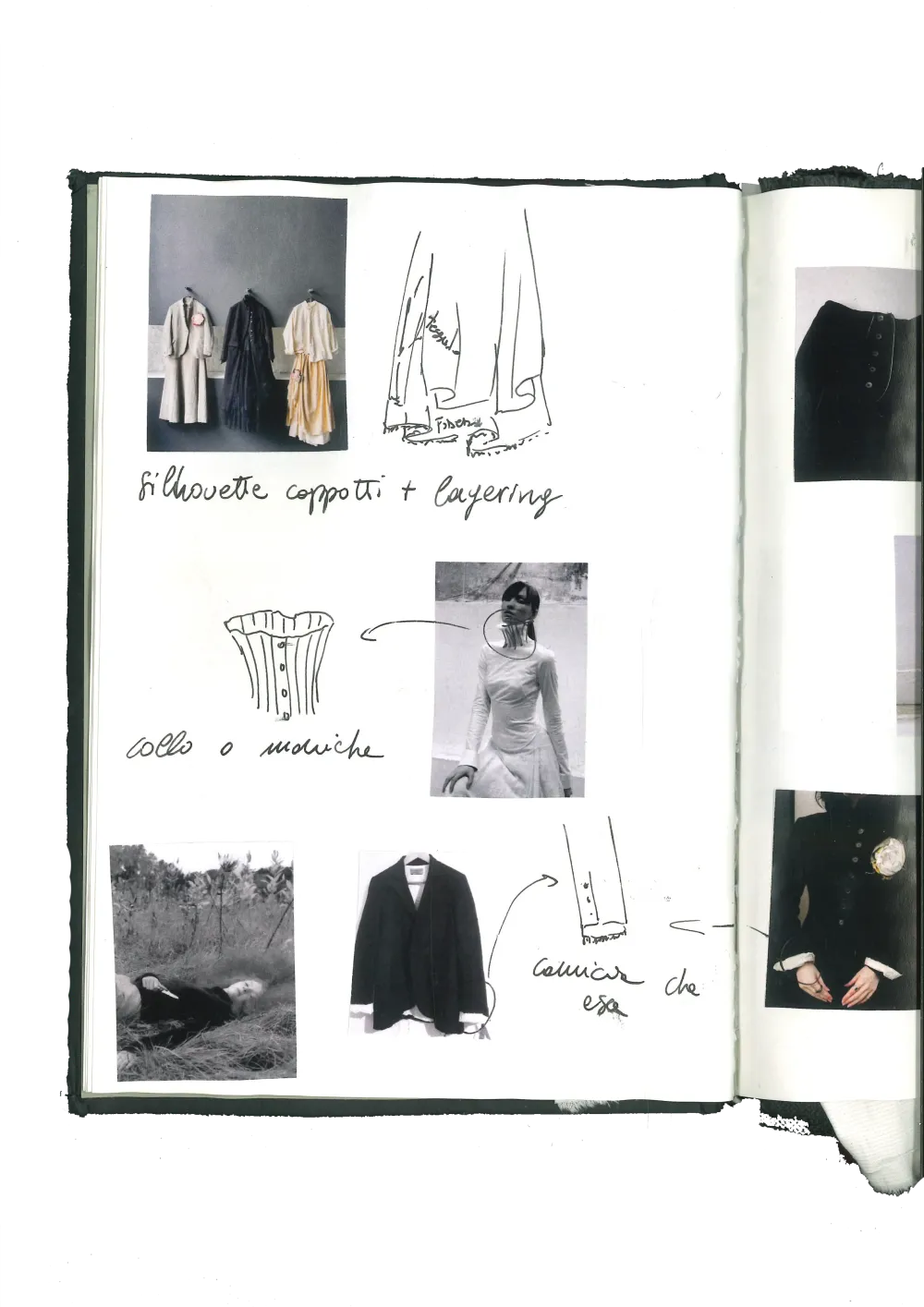 Fashion development image showing material studies for Tommaso Curatella