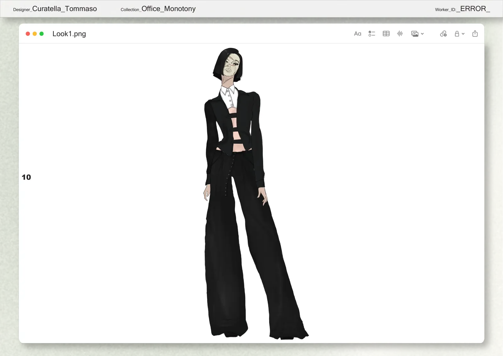 Office Monotony, look 1, di Tommaso Curatella
