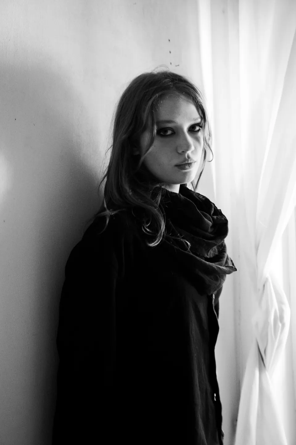 Sonder campaign image: monochrome layered fashion look