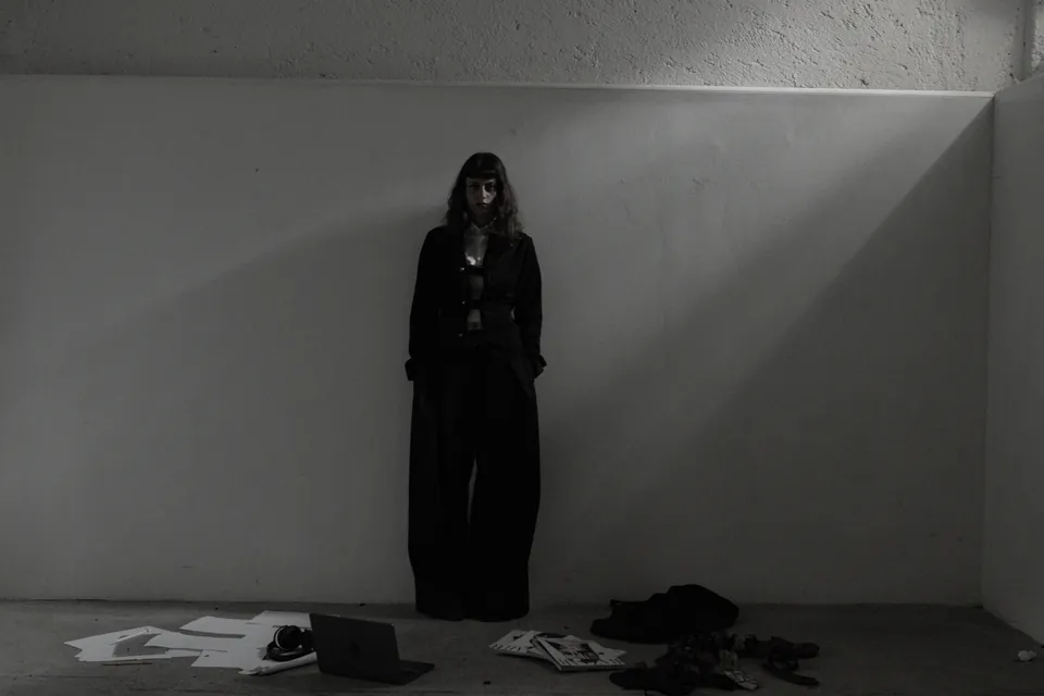 Office Monotony campaign image: tailored look exploring office routine and individuality